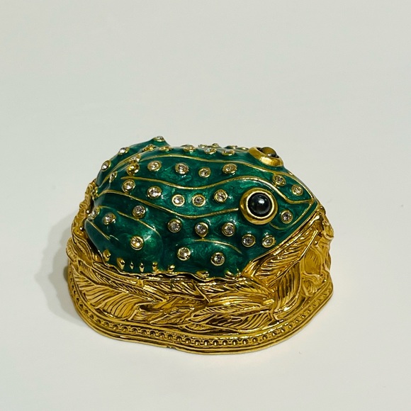 Vintage Limited Edition EDGAR BEREBI FROG Trinket Box and Pin - Picture 3 of 7